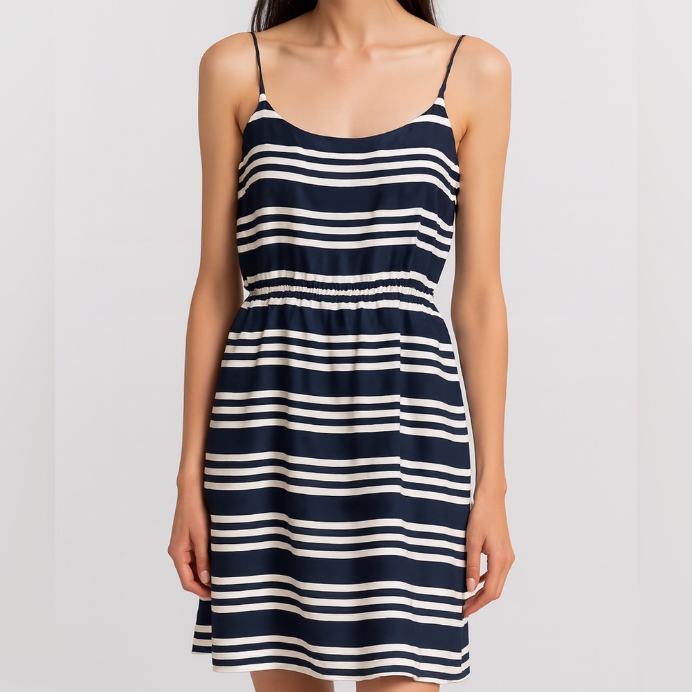J.Crew Striped Navy & White Camisole Mini Dress, 6